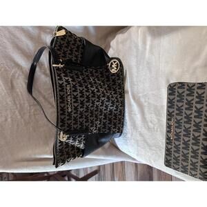 Michael Kors Monogram Tote Handbag with Matching Wallet